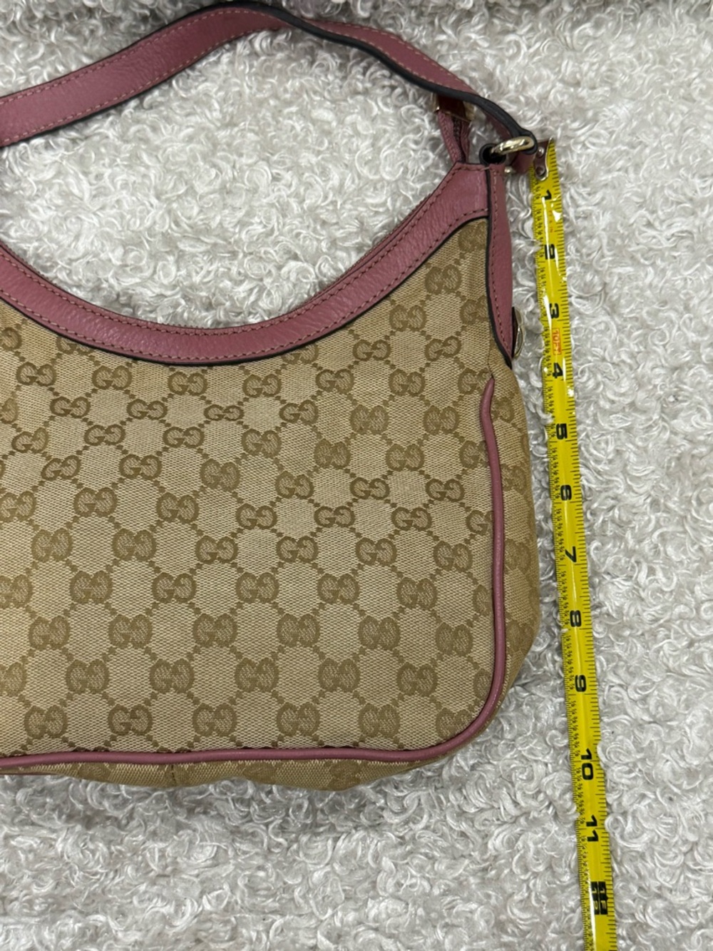 Gucci Beige/Pink GG Canvas and Leather Hobo - Picture 10 of 16